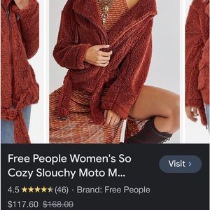 NWT Free People cozy, slouchy Moto jacket